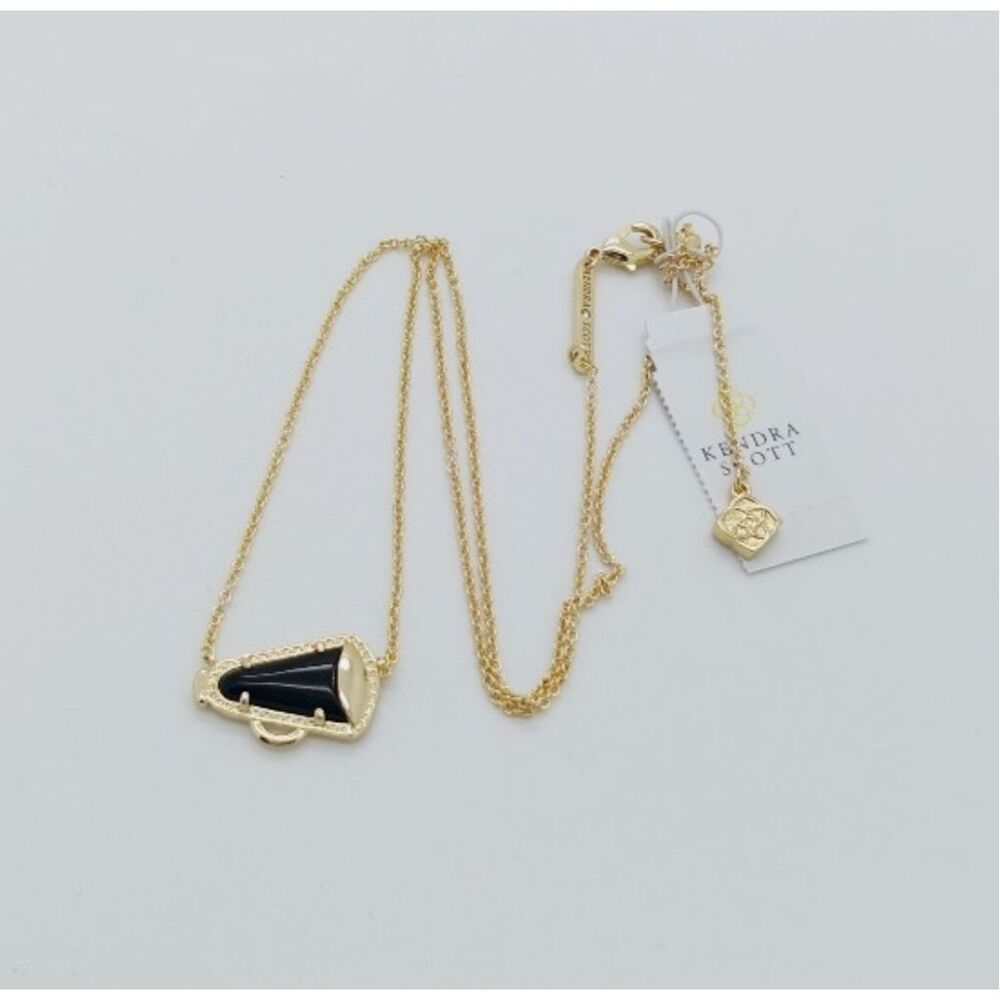 Kendra Scott NEW necklace - Cheer Megaphone in Black Agate - Picture 5 of 6